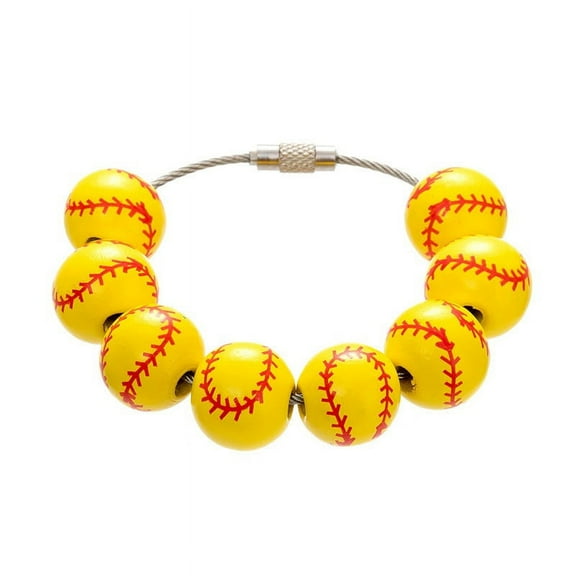Hovilon Baseball Softball Bracelet Beaded Wristlet Keychain，Beach Bag Softball Pendant Football Basketball Softball Pendant Stylish Design Perfect For Decorating Your Backpack Or Keychain