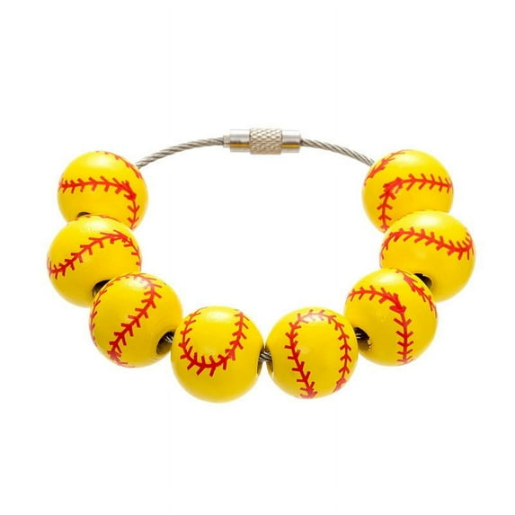 Hovilon Baseball Softball Bracelet Beaded Wristlet Keychain,Beach Bag Softball Pendant Football Basketball Softball Pendant Stylish Design Perfect For Decorating Your Backpack Or Keychain