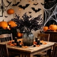 thumbnail image 1 of Hovilon Black Artificial Flower Bouquet 20 Inch, 5-Branch Star-Shaped Faux Floral Arrangement, Spooky Halloween Centerpiece for Table Mantel Party Backdrop, Reusable Seasonal Home Decor Accent, 1 of 6