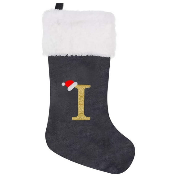Hovilon Christmas Stockings with Initials,Christmas Decorations Three-dimensional Legs Old Man Doll Decorative Socks Bedside Gift Bag