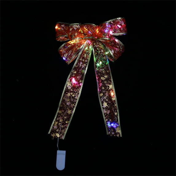 Hovilon Christmas Tree Bow,LED Ribbon Bows,Christmas Tree Ornaments Tree Topper Christmas Decoration for Home Christmas Tree Wreaths Decoration