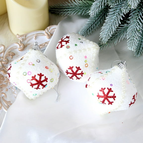 Hovilon Christmas Tree Ornament Balls,Glitter Decorated Foam Xmas Ball,Shatterproof Foam Glitter Balls Hanging Xmas Tree Balls for Home New Year Holiday Indoor outdoor Party Decor