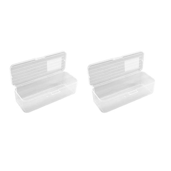 Hovilon Clear Pencil Box bulk,Transparent Stationery Box Students's Plastic Crayons Pencils Colored Pencils Storage Box Large Capacity Pencil Case Desktop Student Pencil Case