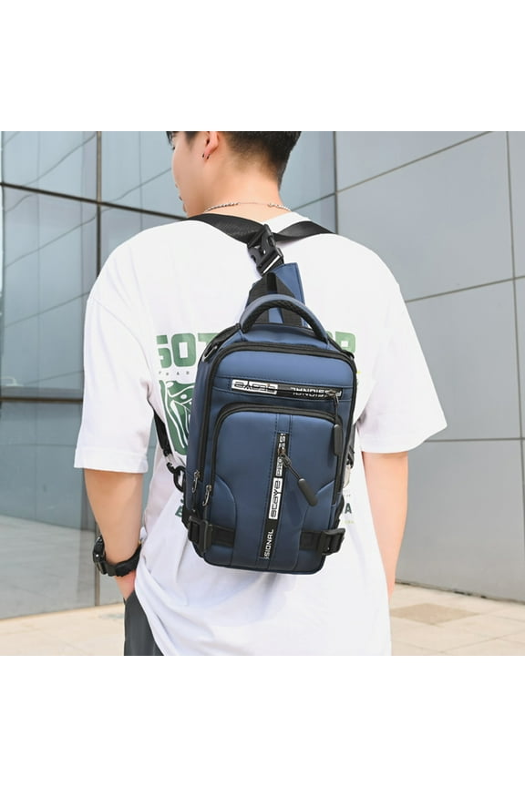 Crossbody Sling Backpack Men and Women,Zipper Lock Shoulder and Double Shoulder 2 Modes Backpack with USB Port,Strap Backpack Hiking Backp