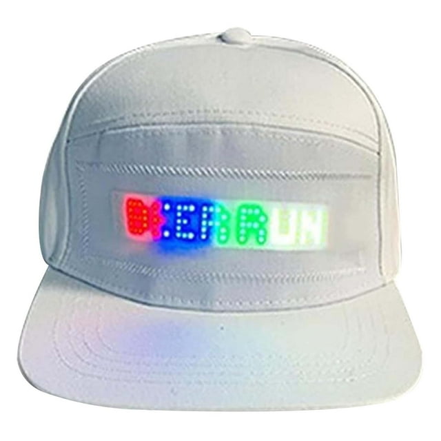 Hovilon Deal Animated Led Hat - Bluetooth Custom Text Animation Graffiti Programmable LED Caps for Hip hop Street Dance Party Bar Gifts(White)