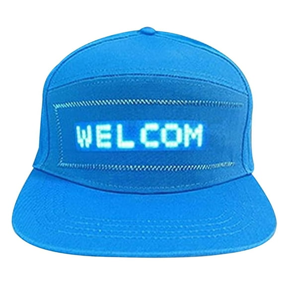Hovilon Deal LED Cap,Detachable LED Display Screen Smart Bluetooth Hat Adjustable Cool LED Baseball Cap for Party Christmas（Blue）
