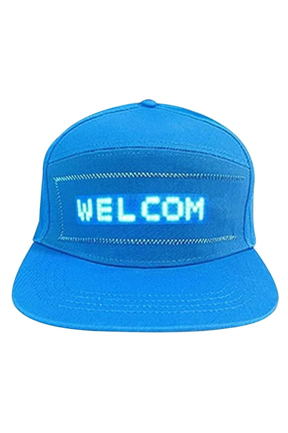 Deal LED Cap,Detachable LED Display Screen Smart Bluetooth Hat Adjustable Cool LED Baseball Cap for Party Christmas(Blue)