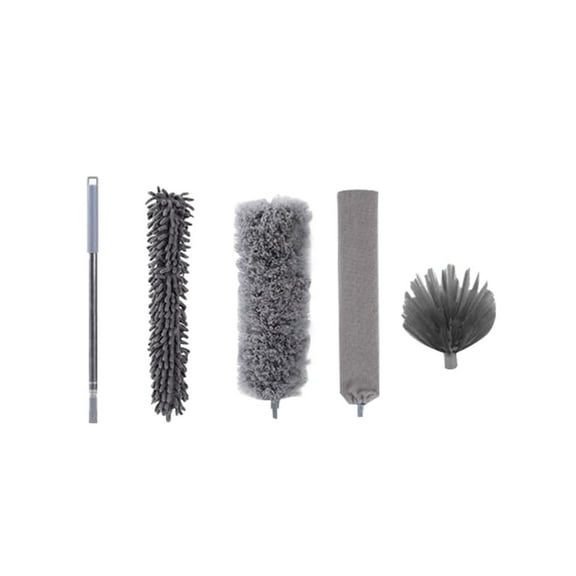 Hovilon Dusters for Cleaning,Feather Duster Set,5PCS Duster with Extension Pole Up to 100'' - Extendable,Bendable,and Washable for Ceilings,Chandeliers,and Furniture