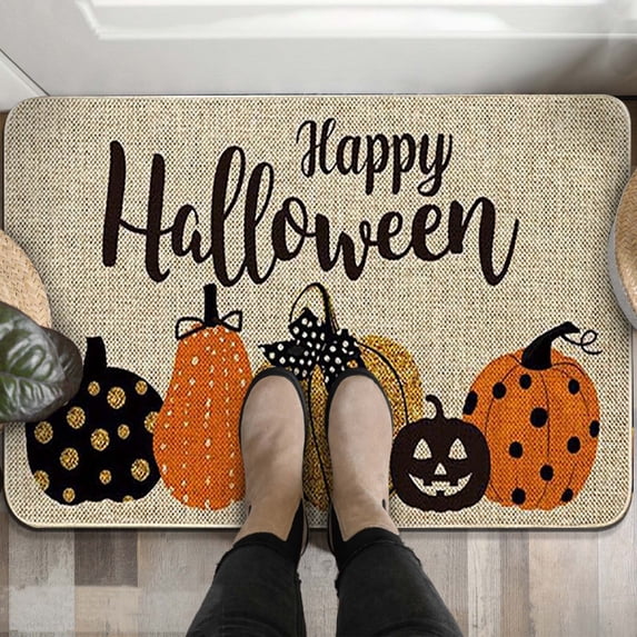 Hovilon Fall Pumpkin Kitchen Rugs Sets 2 Piece,Farmhouse Seasonal Harvest Holiday Party Rugs and Mats Non Skid Washable Kitchen Floor Mats for Home Hallway Sink Laundry Decor
