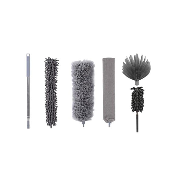 Hovilon Feather Duster Set (6 Pieces),100 inch Retractable Gap Dust Cleaner and Feather Duster, Microfiber Duster Can be Used for Cleaning Ceilings, Furniture Refrigerators and Under Sofas