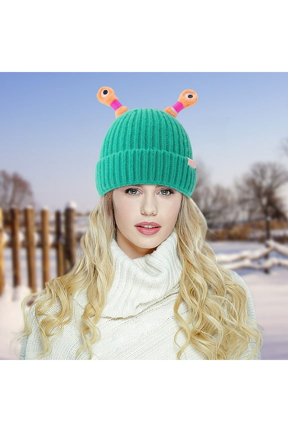 Funny Beanie Hat for Women,Glowing Monster Knitted Hat with Retractable Tentacles, Warm Winter Hat Gift for Adult，Winter Essentials