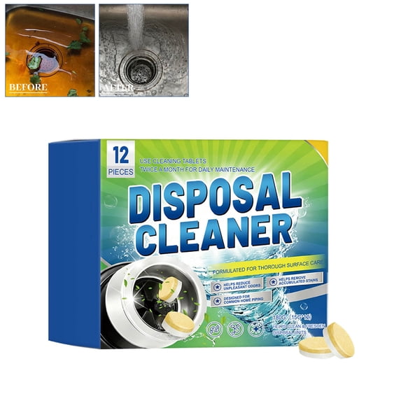 Hovilon Garbage Disposal Cleaner Tablets With Lemon Extract, Foaming Sink Deodorizer And Drain Pipe Maintenance For Kitchen And Bathroom, Safe Odor Remover For Stainless Steel And Plastic Pipes
