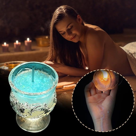 Hovilon Glow in The Dark Candles for Wax Play Low Heat,Low Temp Body Safe Wine Cup Drip Candles, Romantic Massage Soy Candles Gift for Adult Couple,Valentine's Day Gifts