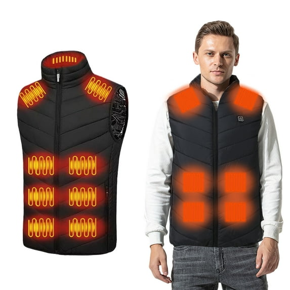 Hovilon Heated Vest -23 Heated Zones,USB Electric Heated Vest Heated Jacket Winter Vest for Outdoor Motorcycle Camping Fishing Skiing(Black-L)
