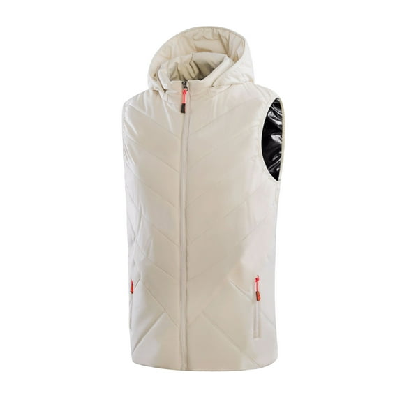Hovilon Heated Vest,Heated Jacket for Women,Heated Coat Hooded Heating Warm Jackets Windproof USB Charging Electric Body Warmer,Outdoor Warm Clothing Heated for Riding Skiing Fishing（White-S）