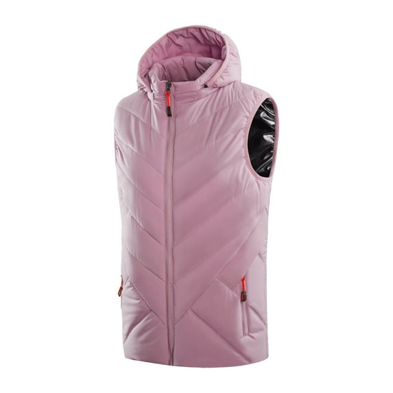 Hovilon Heated Vest,Heated Jacket for Women,Heated Coat Hooded Heating Warm Jackets Windproof USB Charging Electric Body Warmer,Outdoor Warm Clothing Heated for Riding Skiing Fishing(Pink-XL)