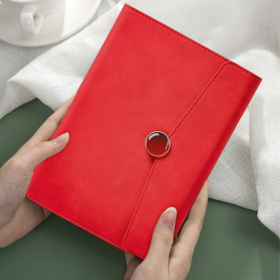 Hovilon High End Business Notebook with Magnetic Clasp - Premium Leather Journal for Office and Travel, Red Professional Diary with 100 Sheets, Elegant Gift for Professionals and Executives