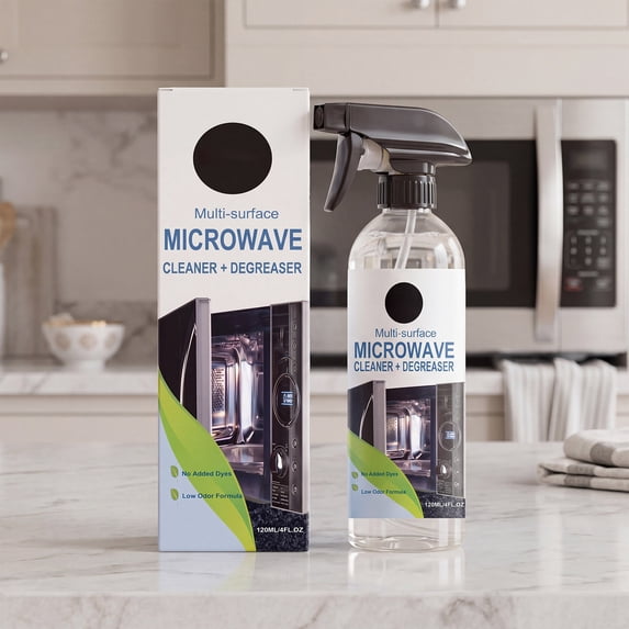 Hovilon Home Pure Microwave Oven Cleaner Degreaser, 120ml Multi-Surface Kitchen Cleaning Spray, Safe Formula for Grease and Grime Removal, Compact Stovetop and Countertop Spot Cleaner