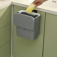 thumbnail image 1 of Hovilon Kitchen Compost Bin,Hanging Trash Can with Lid,Kitchen Compost Bin for Under Sink,Plastic Wall-Mounted Garbage Can,Small Kitchen Trash Bin,Ideal for Kitchen Cabinet Doors(Gray), 1 of 3