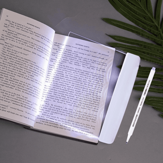 Hovilon LED Book Reading Light,Flat Booklights for Reading in Bed at Night Acrylic Bookmark Light Flat Plate LED Book Lamp with Brightness Adjustment Student Eye Protection Light for Night Reading