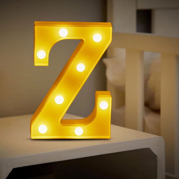 Hovilon LED Marquee Letter Lights,Light Up Yellow Letters Glitter Alphabet Letter Sign Battery Powered for Night Light Birthday Party Wedding Girls Gifts Home Bar Christmas Decoration(Letter Z)