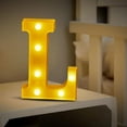 thumbnail image 1 of Hovilon LED Marquee Letter Lights Sign，26 Alphabet Light Up Letters Sign for Night Light Wedding Birthday Party Battery Powered Christmas Lamp Home Bar Decoration (L), 1 of 4