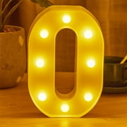 Hovilon LED Marquee Letter Lights Sign，26 Alphabet Light Up Letters Sign for Night Light Wedding Birthday Party Battery Powered Christmas Lamp Home Bar Decoration (O)