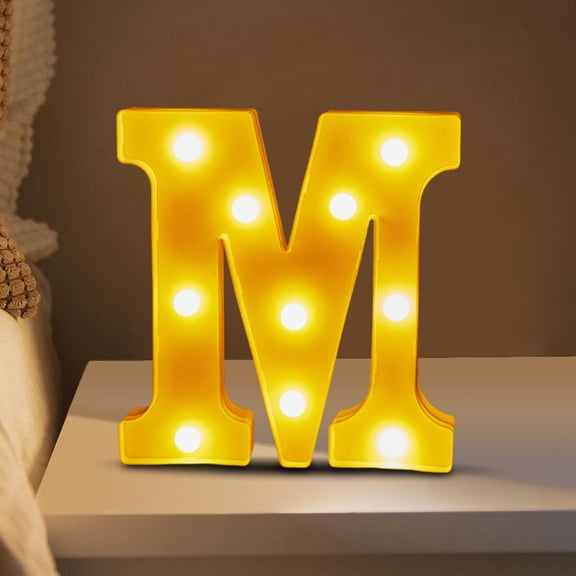 Hovilon LED Marquee Letter Lights Sign，26 Alphabet Light Up Letters Sign for Night Light Wedding Birthday Party Battery Powered Christmas Lamp Home Bar Decoration (M)