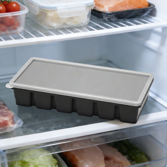 Hovilon Large Ice Tray Silicone Mold with Lid - Ice Block Maker for Whiskey and Cocktails, Food-Grade Ice Making Box for Freezer Storage, Easy Release Silicone Ice Mould for Coffee and Home Bar