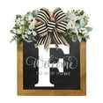 thumbnail image 1 of Hovilon Last Name Wreath for Front Door,26 Letter Personalized Welcome Sign for Front Door,Year-Round Front Door Sign with Wreath and Bow,Spring Wreaths for Wall,Window,Porch Decor（F）, 1 of 3