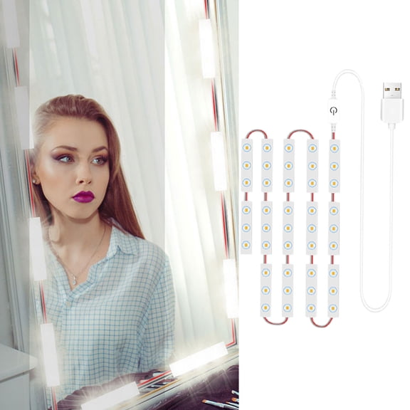 Hovilon Led Vanity Mirror Lights,Vanity Make Up Light,12Ft Ultra Bright White LED,Dimmable Touch Control Lights Strip,for Makeup Vanity Table & Bathroom Mirror,Mirror Not Included