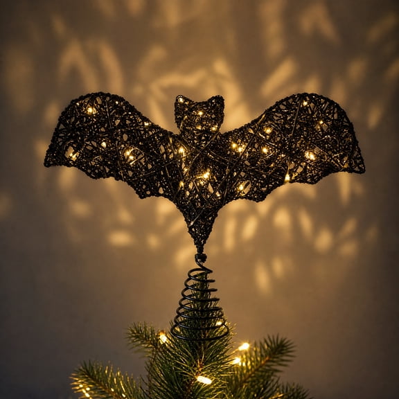 Hovilon Lighted Wires Halloween Decor Spooky Mesh Star Figurine with Warm Lights, Battery Powered Iron Tabletop Mantel Tiered Tray Ornament, Translucent Fall Home Party Accent, Multicolor