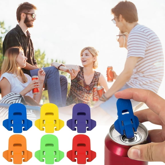 Hovilon Manual Easy Can Opener,12pcs Colorful Soda Beer Can Opener & Beverage Can Cover Protector, Premium Plastic Shields Can Openers for Coke, Beer, Soda, Drink Aluminum Beverage