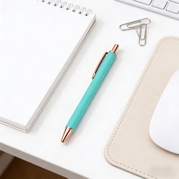 Hovilon Matte Push-Button Ballpoint Pen - Professional Glue-Coated Business Pen with Smooth Ink Flow, Retractable Writing Instrument for Office & Signing, Creative Gift, Mint Green