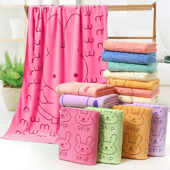 Hovilon Microfiber Bath Towels Bulk,27.5x55In Microfiber Bath Sheet,Soft, Absorbent and Fast Drying Large Body Bath Towels for Shower Beach Bathroom(Rabbit)