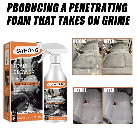 Hovilon Multipurpose Foam Cleaning Spray, Refurbishment Agent For Automotive Plastic Parts Waxing, Maintenance, Glazing, Decontamination And Cleaning Of The Interior Of The Dashboard 4 OZ
