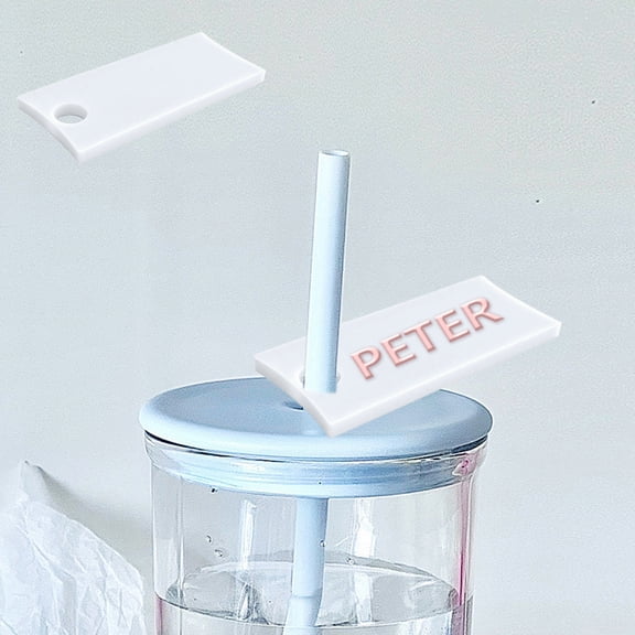 Hovilon Personalized Tumbler Name Plates,DIY Personalized Name Tag Silica Gel Nameplate for Cup Tumbler Lid Topper Cup Accessories Gift for Friend Family DIY Water Cup Distinction Decoration
