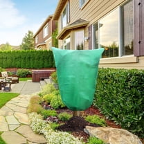 Hovilon Plant Covers Freeze Protection,31.4x39.3In Thick Winter Cold Weather Frost Blankets Shrub Jacket with Drawstring Reusable Frost Protection Cloth for Outdoor Plants Fruit Tree Potted(Green)