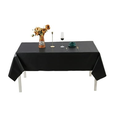 Hovilon Rectangular Tablecloths 54 x 108 inch,BPA-Free Plastic,Dining Table Cover Cloth Rectangle for Parties, Picnic, Camping and Outdoor, Disposable or Reusable in Black