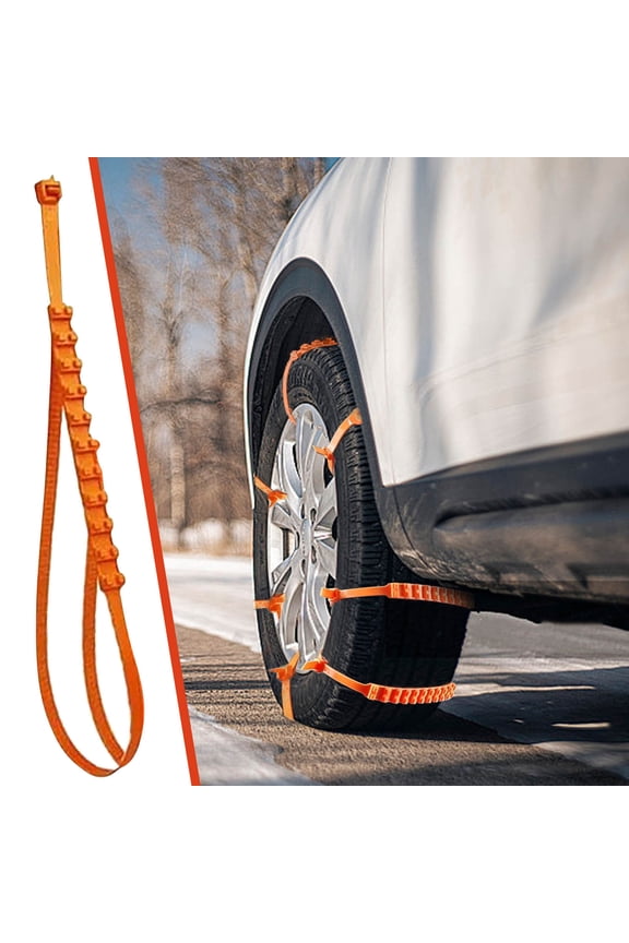 Snow Tire Chain 1Pcs,Reusable Portable Adjustable Plastic Non-Slip Cable Tie,Universal Emergency Tire Chains for Winter Driving,Security Chains Fit for Most Car Sedan SUV Truck