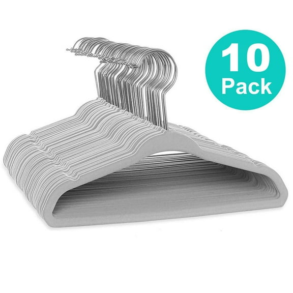 Hovilon Spring Savings Baby Hangers,Kids Hangers,10 Pack Kids Velvet Hangers,Velvet Baby Hangers,Non Slip Hangers,Childrens Velvet Hangers,Baby Clothes Hangers for Shirts,Pants & Dresses（Gray）