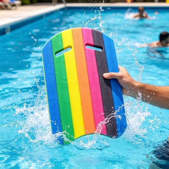 Hovilon Thick EPE Foam Swim Kickboard, Anti-Slip Floating Aid for Swim Training, High Buoyancy Pool Board for Leg Strength and Stroke Technology, Vibrant Multicolor Water Exercise Accessory