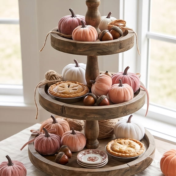 Hovilon Velvet Pumpkin Ornaments - Mini Fall Hanging Decor with Stems, Thanksgiving Halloween Harvest Tree Baubles for Wreaths Garlands, Reusable Autumn Home Tabletop Party Decoration Multi-Color Set