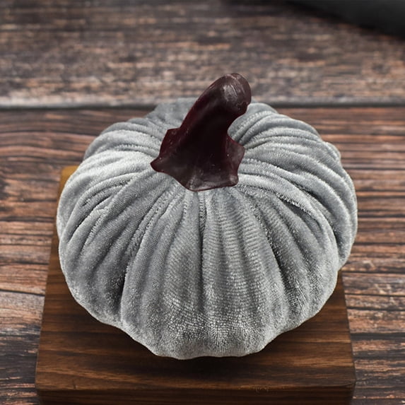 Hovilon Velvet Pumpkins Fall Decor,Faux Rustic Harvest Velvet Pumpkins Decor,Artificial Fake Velvet Foam Fabric Pumpkins Decoration for Fall Home Farmhouse Harvest Halloween Decorations