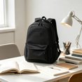 thumbnail image 1 of Hovilon Water Resistant Student Backpack, 14-Inch Laptop Compartment Daypack, Lightweight 470g Polyester Blend School Bookbag, Multi-Compartment Casual Daily Bag for College Campus Travel, Black, 1 of 7