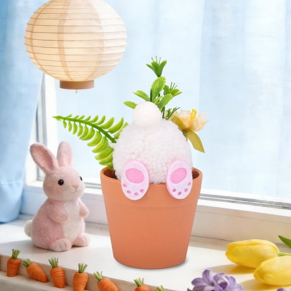 Hovilon White Easter Bunny Mini Flower Pot - Cute Rabbit Shaped Plastic Planter for Succulents, Air Plants, or Desk Organizer, Spring Tiered Tray Decor, Small Home Office Accent, Holiday Gift