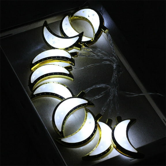 Hovmgk 10 LED Ramadan Eid String Lights, 65in Battery Operated Mubarak Decoration for Home & Garden, Ideal for Ramadan & Eid, Indoor/Outdoor Use, Easy Setup for Religious & Holiday Decor