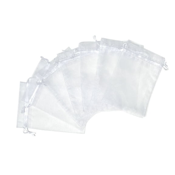 Hovmgk 100PC Solid Color Transparent Mesh Bags, Multi-Functional Drawstring Jewelry & Fruit Protection Net Bags, Breathable & Durable Storage for Bird-Proofing, Ideal for Fruits, Vegetables & Plants
