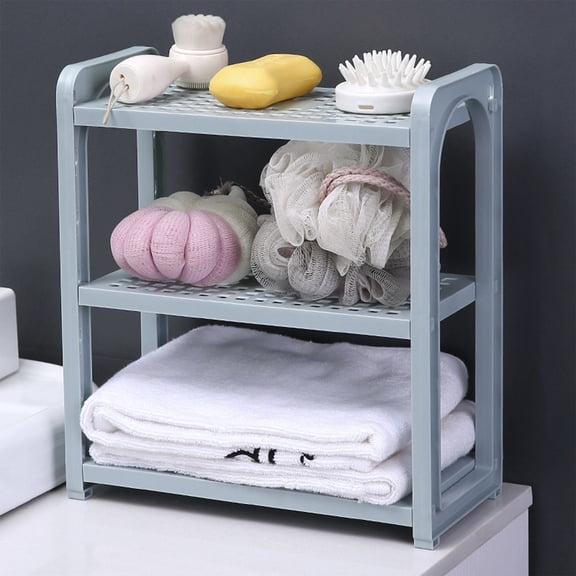 Hovmgk 3-Tier Desktop Storage Rack, Adjustable Height Plastic Organizer for Kitchen, Bathroom, Office, Dorm, Space-Saving Display Shelf for Spices, Cosmetics, and Stationery