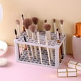 thumbnail image 1 of Hovmgk 72 Hole Makeup Brush Drying Rack, Multi-Function Storage Stand, Plastic Brush Organizer for Desk & Bathroom, Space-Saving Design for Makeup Brushes & Art Supplies, Pink/Gray/White, 1 of 7